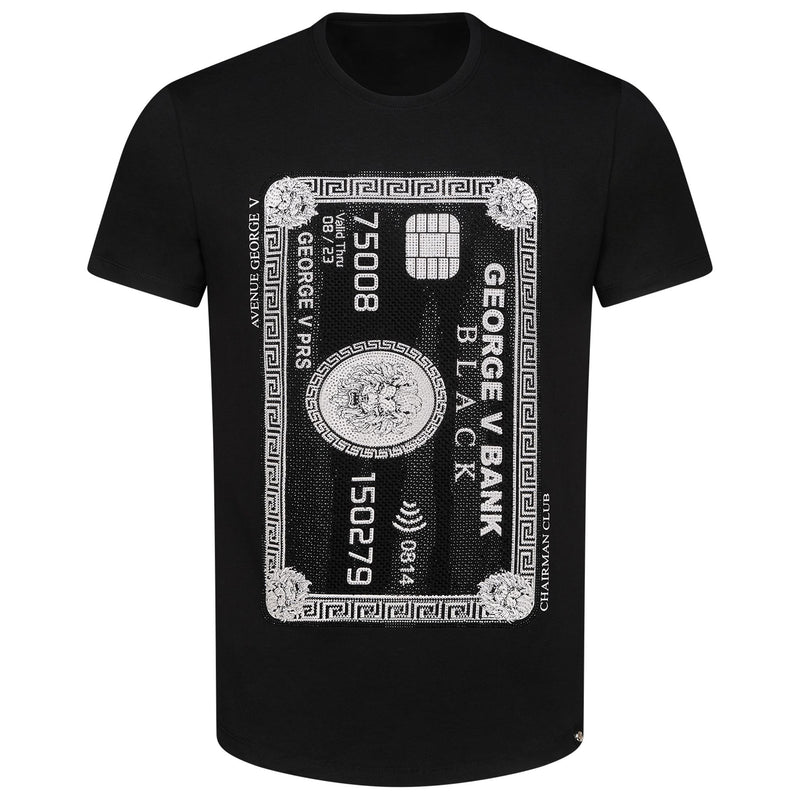 GEORGEV BANK BLACK ROUND NECK T-SHIRT - GV2000