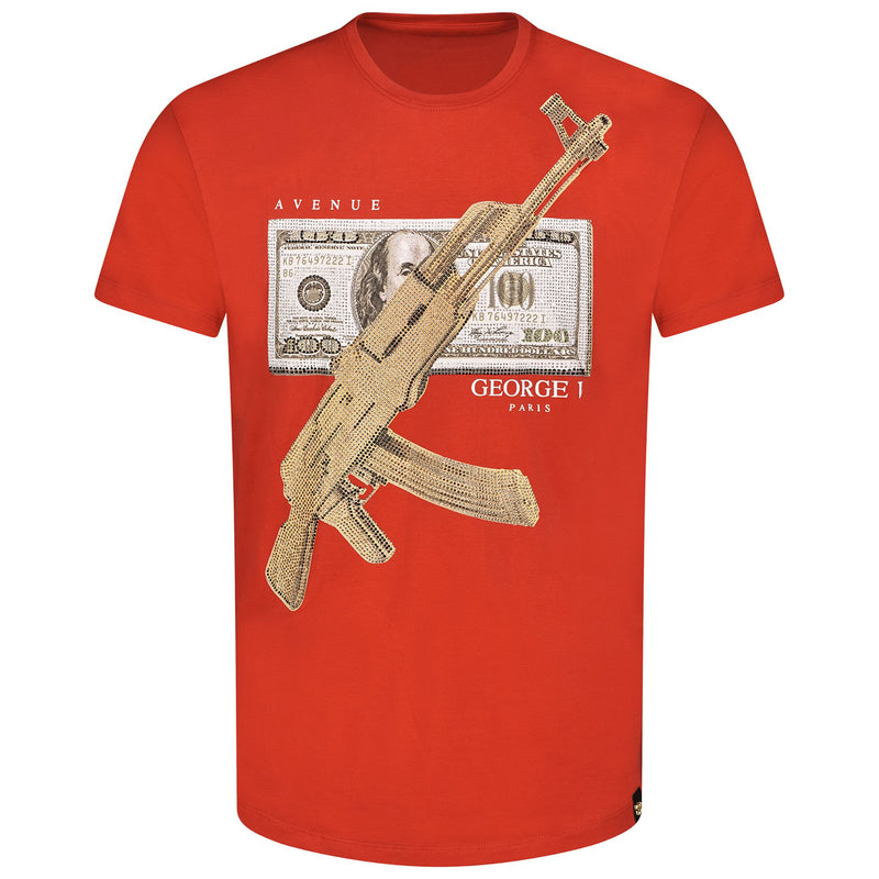 T SHIRT ROUND NECK AK47 GOLD - GV2017